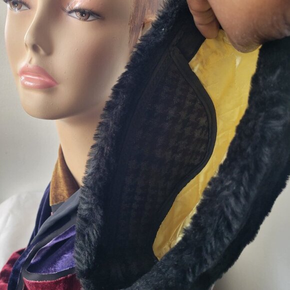 VINTAGE Black Russian Style Cossack Faux Fur with Neck Ear Flaps Hat (Size: S) - Picture 4 of 16